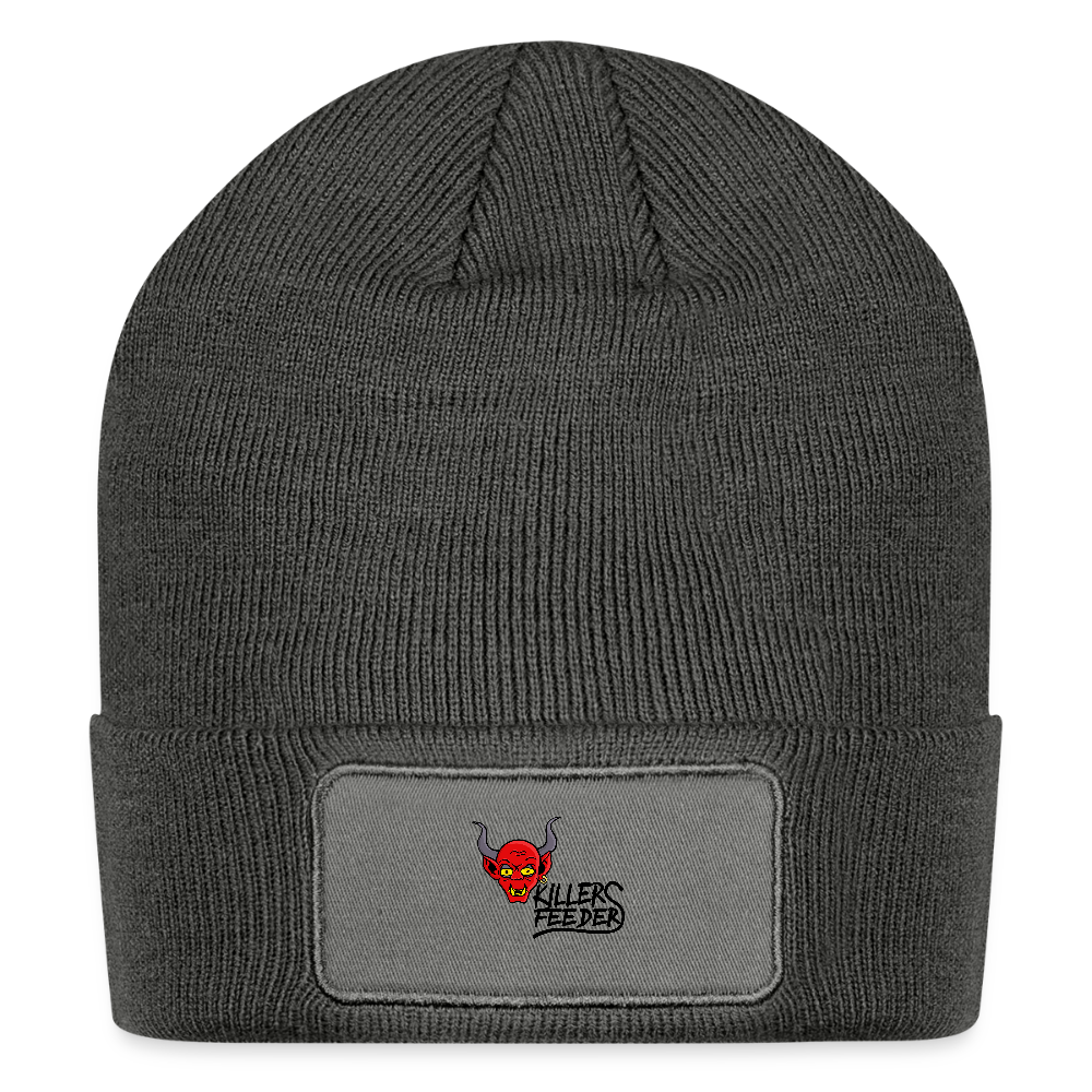 Patch Beanie - charcoal grey