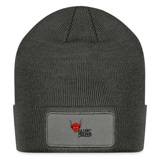 Patch Beanie - charcoal grey