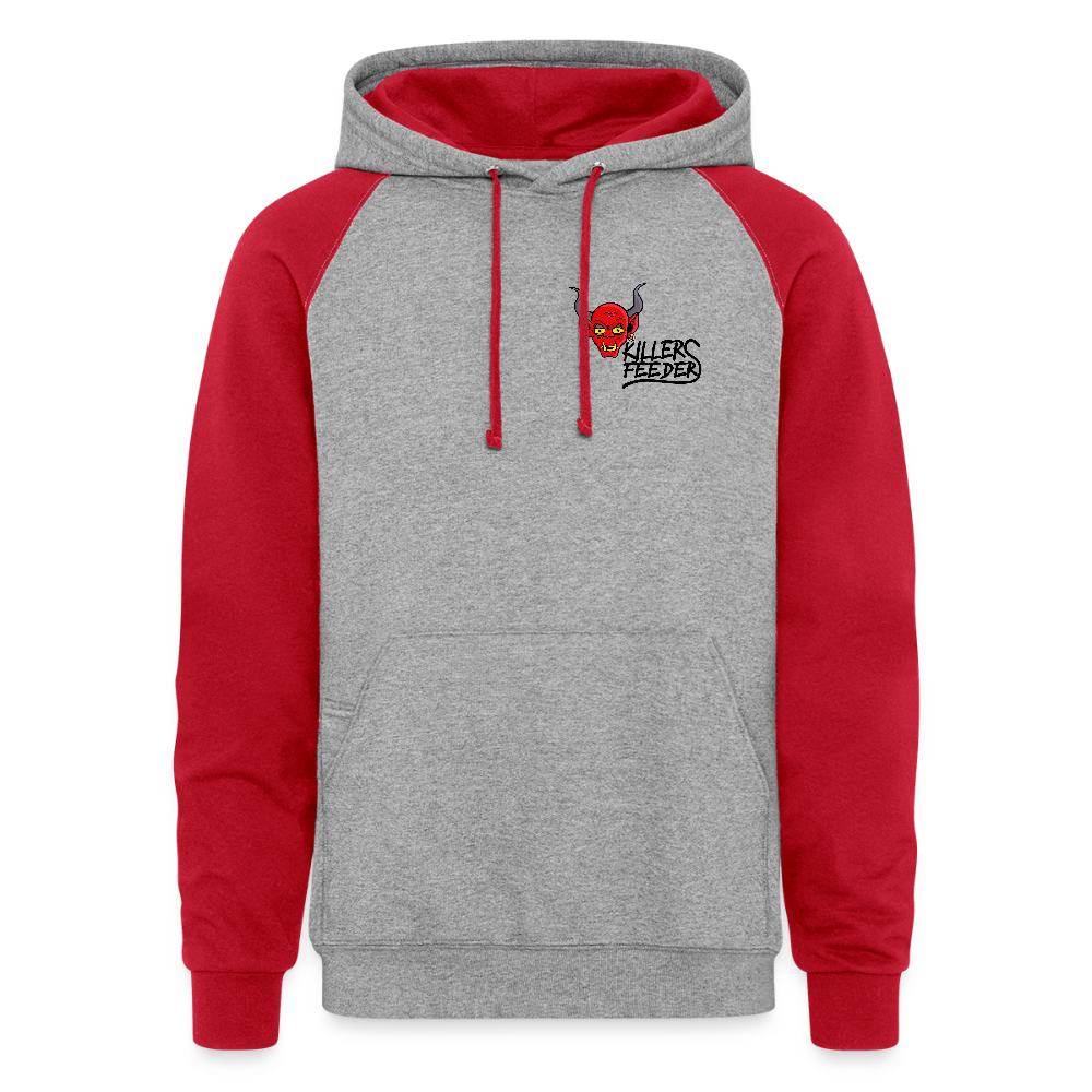 Colorblock Hoodie - heather grey/red